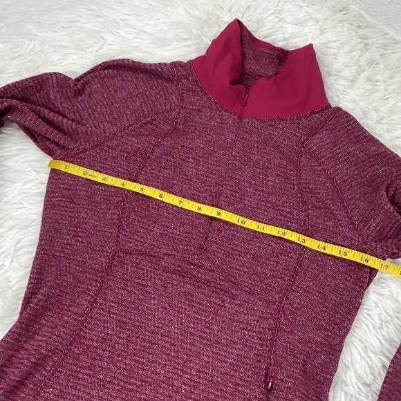 Lululemon Runderful 1/2 Zip Mini Check Pique Bordeaux Drama Heathered Berry - Picture 6 of 7
